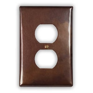 Single Outlet Copper Switch Plate in Rustic