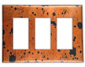 Triple Rocker/GFI Copper Switch Plate in Sunburst