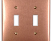 Double Toggle Copper Switch Plate in Raw Copper