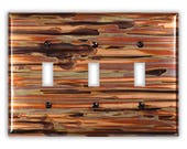 Triple Toggle Copper Switch Plate in Enchantment Horizontal