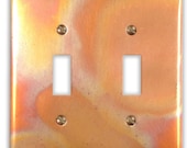 Double Toggle Copper Switch Plate in Flamed