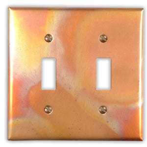 Double Toggle Copper Switch Plate in Flamed