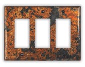 Triple Rocker/GFI Copper Switch Plate in Mottled