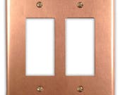 Double Rocker/GFI Copper Switch Plate in Raw Copper