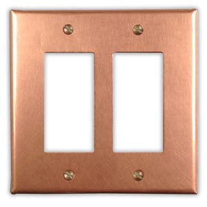 Double Rocker/GFI Copper Switch Plate in Raw Copper