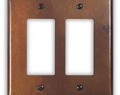 Double Rocker/GFI Copper Switch Plate in Rustic