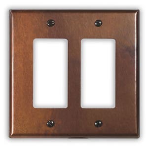 Double Rocker/GFI Copper Switch Plate in Rustic