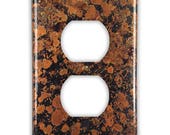 Single Outlet Copper Switch Plate in Mottled