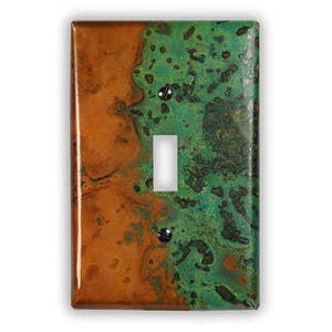 Single Toggle Copper Switch Plate in Verde