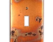 Single Toggle Copper Switch Plate in Golden Bamboo