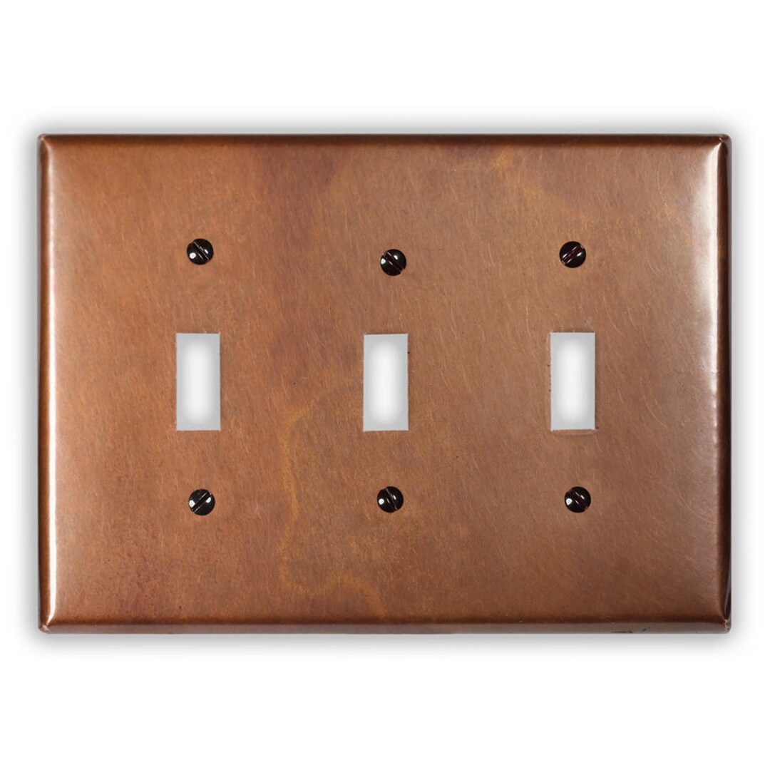 Triple Toggle Copper Switch Plate in Antique Etsy