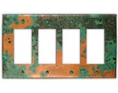 Quadruple Rocker/GFI Copper Switch Plate in Verde