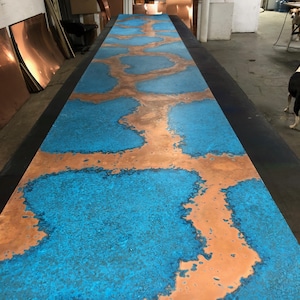 Heavy Gauge Patina Sheet Copper in Azul for Copper Projects, Counter Tops, Backsplashes, Stair Risers, Artwork, Furniture and More!