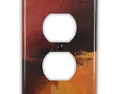 Single Outlet Copper Switch Plate in Rojo y Negro