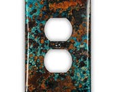 Single Outlet Copper Switch Plate in Mystic Topaz