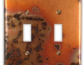 Double Toggle Copper Switch Plate in Bamboo