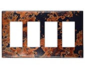 Quadruple Rocker/GFI Copper Switch Plate in Mottled