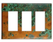 Triple Rocker/GFI Copper Switch Plate in Verde