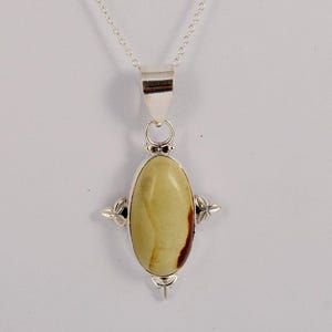 Rare Jasper Pendant, 925 Sterling Silver Necklace, Natural Jasper Handmade, Designer Silver Jewelry, Mid Century Collection, Gift for Mom