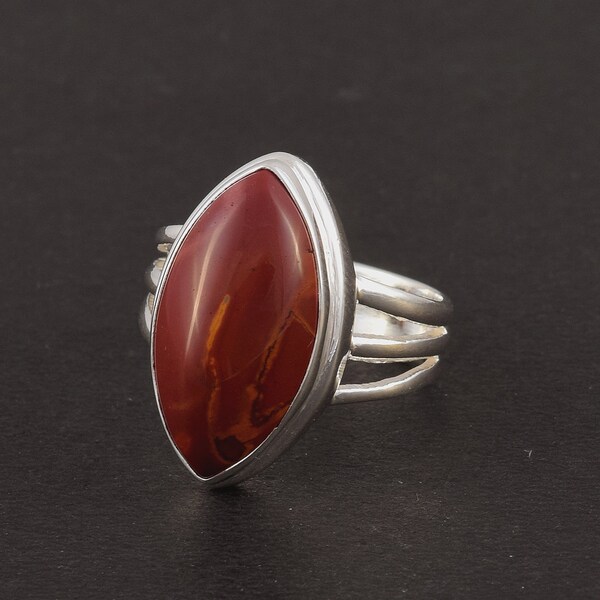 Genuine Red Jasper Gemstone Rings 925Sterling Silver Ring Oval AAA+Quality Stone Cabochon Ring Antique Silver Ring Christmas Gift For Her