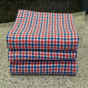 Dishtowels Handwoven ~ Red White Blue