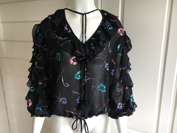 Diane Freis 80s Ruffled Top