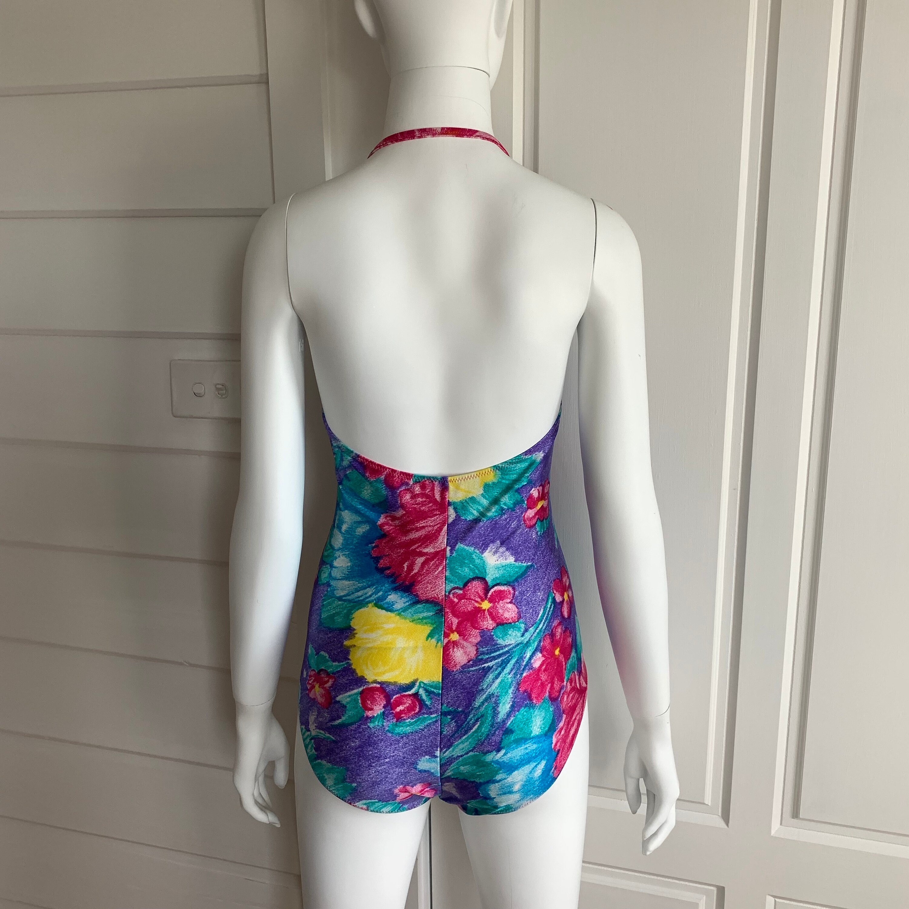 80s Original Halter Neck Swimsuit Etsy