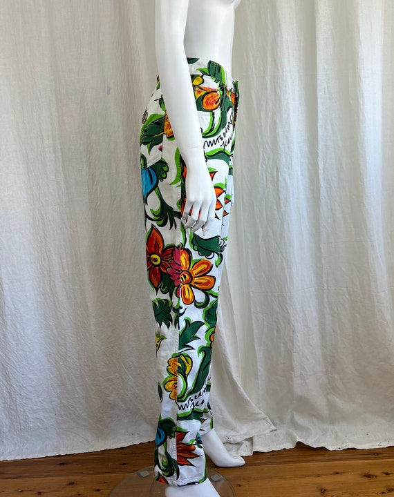MOSCHINO 90s Size 31 Flower Power High Waisted Je… - image 6