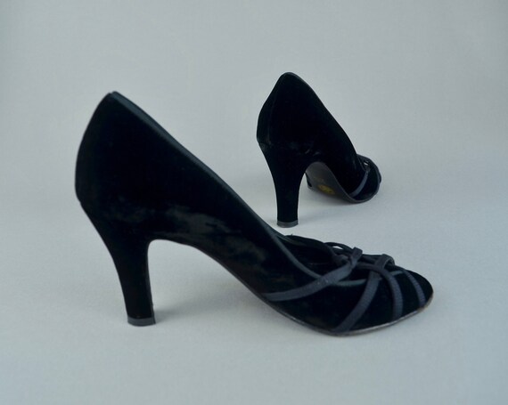 Bally Black Velvet Grosgrain Shoes
