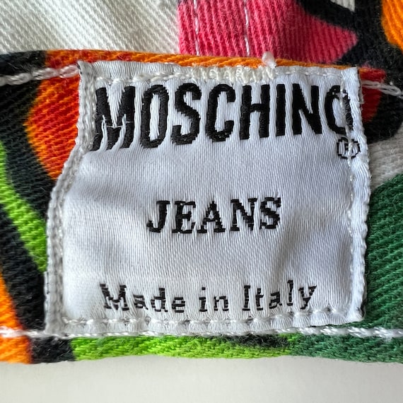 MOSCHINO 90s Size 31 Flower Power High Waisted Je… - image 2