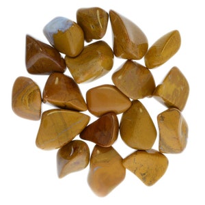Digging Dolls: 10 pcs Tumbled Yellow Jasper Stones from Madagascar - 0.75&quot; to 1.50&quot; Avg Rocks for Crafts, Art, Crystal Healing, and More!