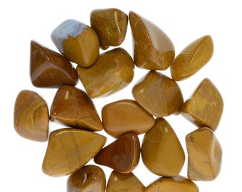 Digging Dolls: 1/2 lb  Tumbled Yellow Jasper Stones from Madagascar - 0.75" to 1.50" Avg Rocks for Crafts, Art, Crystal Healing, and More!