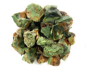 Digging Dolls: Chrysoprase Rough Rocks from Madagascar - Large 1"+ Raw Natural Stones for Arts, Crafts, Tumbling, Cabbing, Polishing