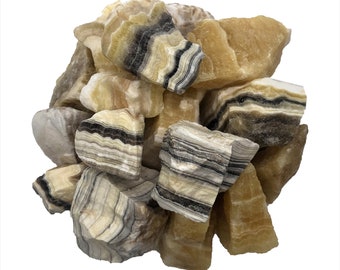 Digging Dolls: 1 lb of Natural Zebra Calcite Stones from Mexico - Raw Rocks Perfect for Arts and Crafts!