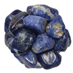 Digging Dolls: 1 lb of Large Sodalite &quot;A&quot; Grade Stones from Brazil - Beautiful Tumbled Rocks!