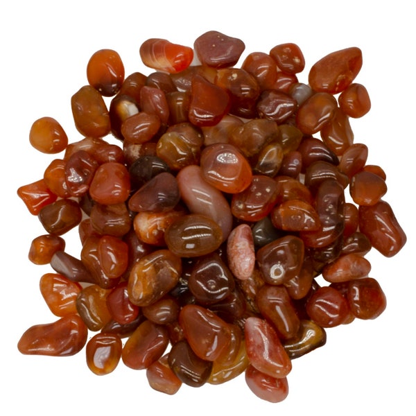 Digging Dolls: 1/2 lb Tumbled Red River Carnelian Stones from Africa - 0.5" to 0.75" avg. -Beautiful Polished Rocks! (Size #5)