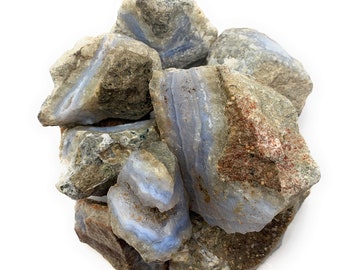 Digging Dolls: Blue Lace Agate - Large 1"+ Raw Natural Stones for Arts, Crafts, Tumbling, Cabbing, Wicca and Reiki Crystal Healing