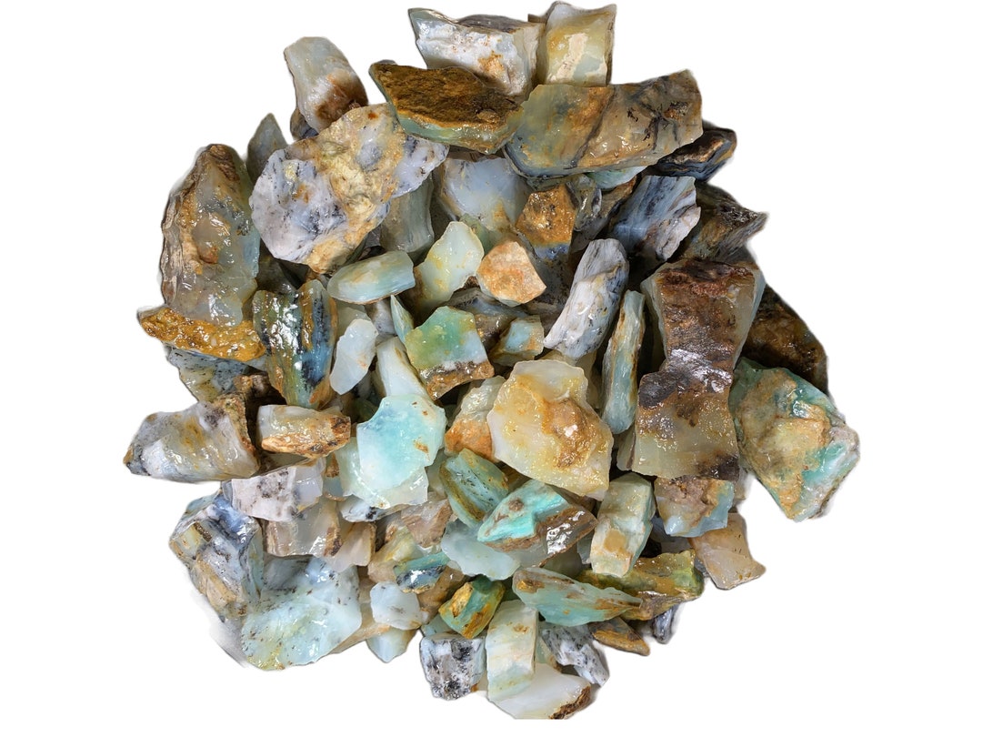 Digging Rough Stone Digging Dolls: 1/8 Lb of Blue Opal Stones From Peru - Raw & Natural ...