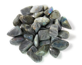 Digging Dolls: 1 lb Tumbled Labradorite Stones from Madagascar - 0.75" to 1.50" Avg