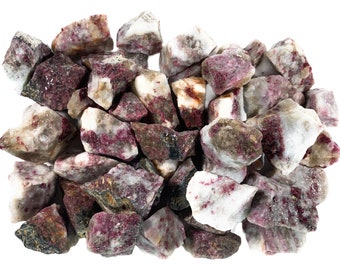 Digging Dolls: Rubellite Tourmaline  Rough Rocks from Madagascar - Large 1"+ Raw Natural Stones for Arts, Crafts, Cabbing, Wire Wrapping