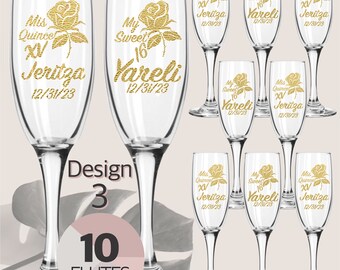 Copas Personalizadas Para Quinceañera Brindis, Sweet 16 Toast