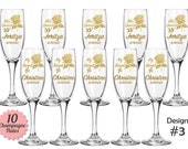 Copas Quinceañera o Sweet 16 para Brindis Personalized Champagne Glass Flute Cup Mis Quince XV Sweet 16 10 Flutes Bundle 10 Copas Vidrio