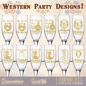 Copa Personalizada para Quinceanera Brindis or Sweet 16 Birthday Party Custom Wine Glass for Mis Quince Toas Mis XV Brindis Champagne Flute
