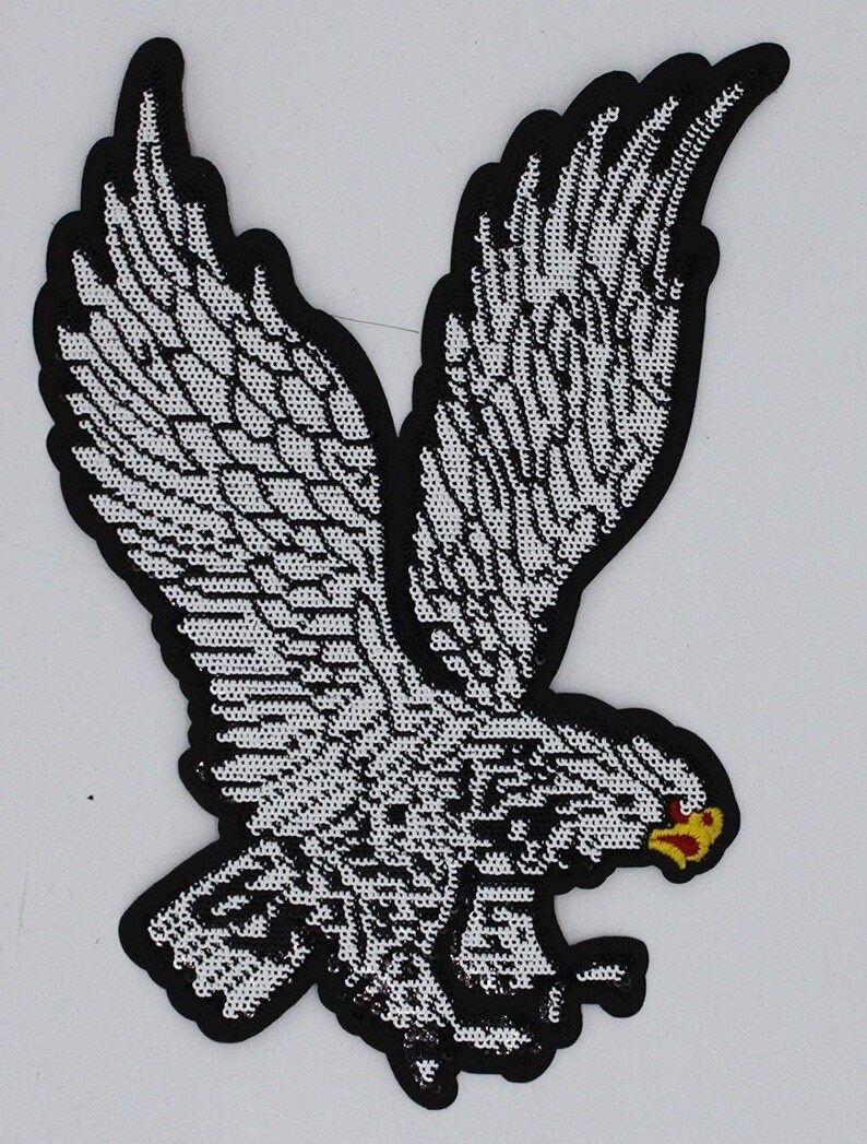 White Eagle Sequin Patch