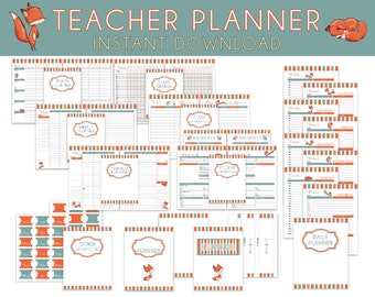 Teacher Planner, Printable Lesson Planner, Teacher Planners, School Lesson Plan Book, Full Page, Teacher Agenda - Instant Download