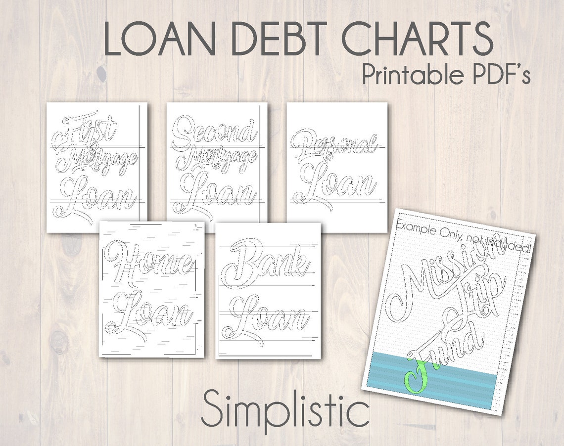 Loan Debt Free Pack Charts for Debt/loans Instant Download - Etsy