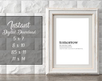 Morgendefinitie, inspirerende wanddecoratie, foto-instant download-digitale print