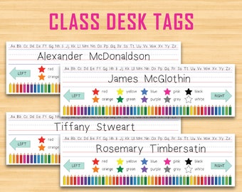 Class Desk Tags, Name Tags, Student Tags, Printable Instant Download - Etsy