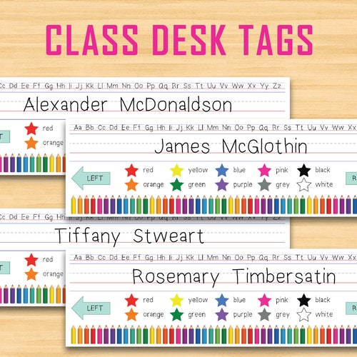 Class Desk Tags Name Tags Student Tags Printable Instant - Etsy