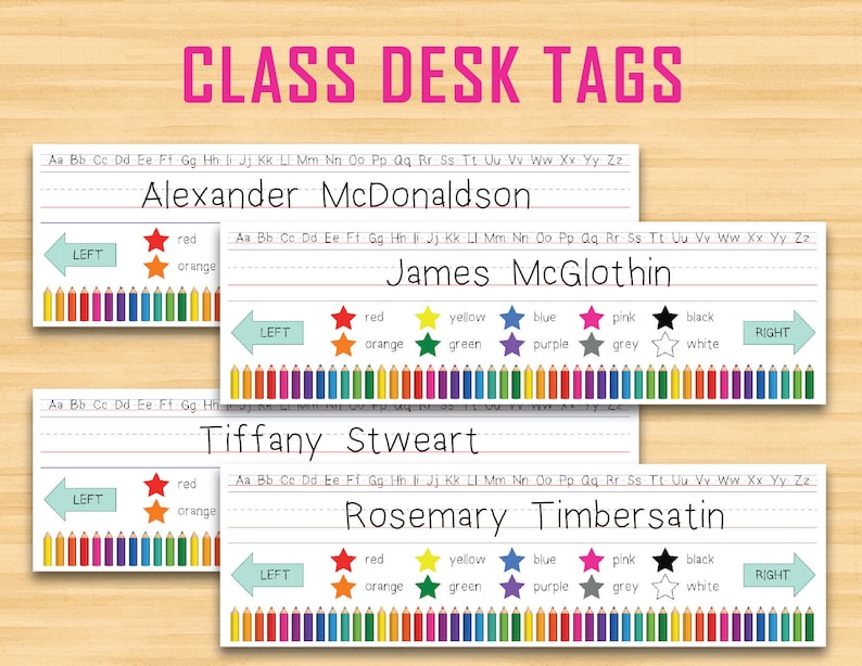 Class Desk Tags Name Tags Student Tags Printable Instant Etsy